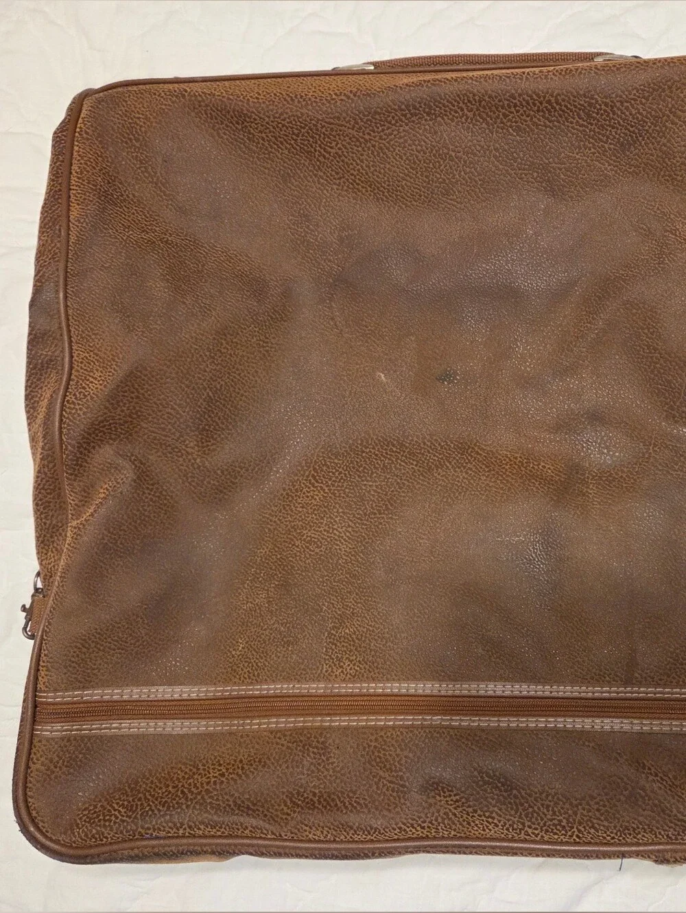 Vintage Oscar De La Renta Leather Folding Garment Bag / Suit Travel Bag